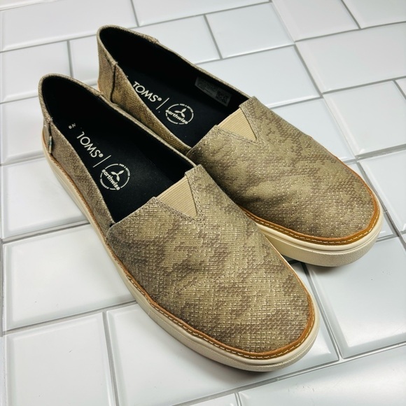 TOMS Parker Cupsole Slip-On Snakeskin print Sneaker Size 9 - Picture 10 of 10